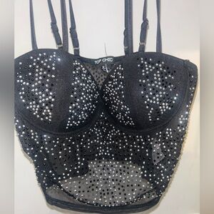 Black Rhinestone Bustier